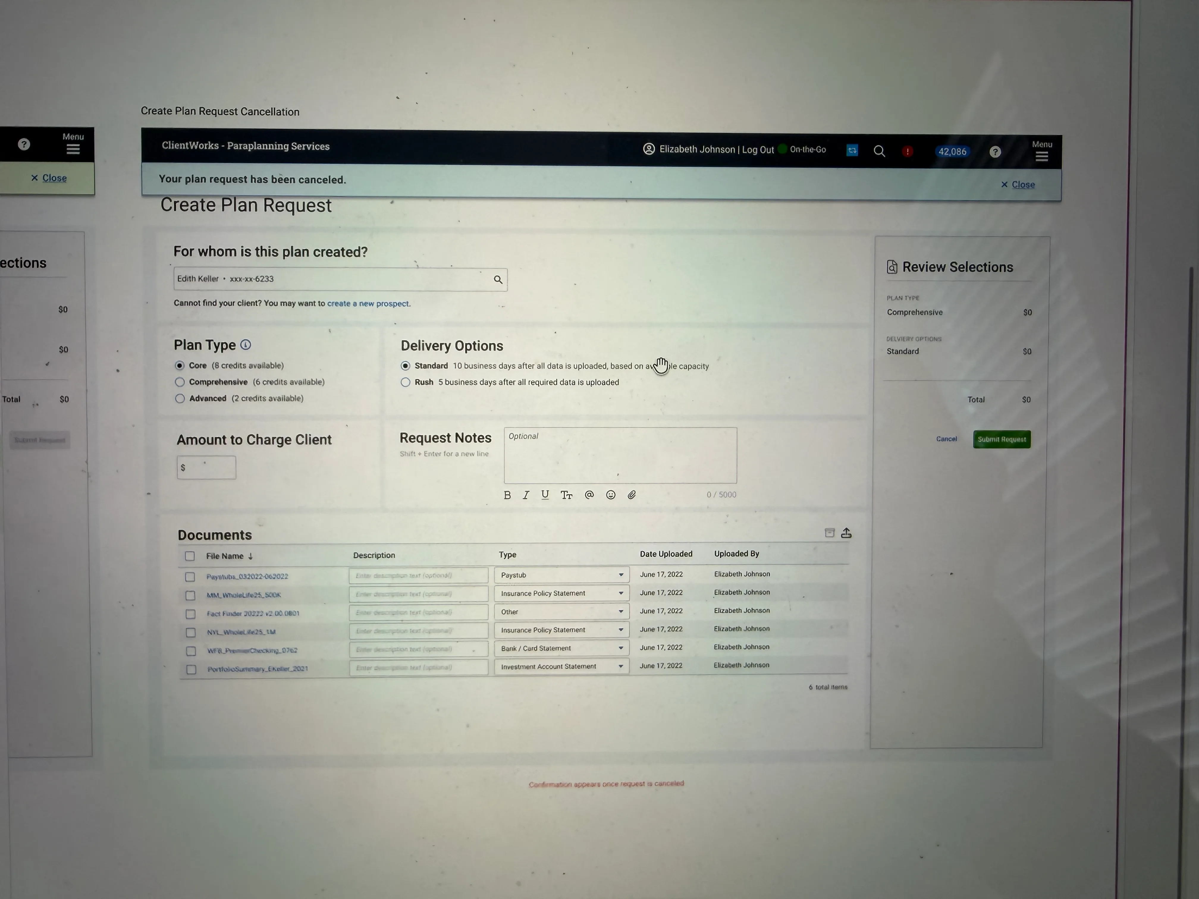 Baseline intake: one long form with every field on a single screen