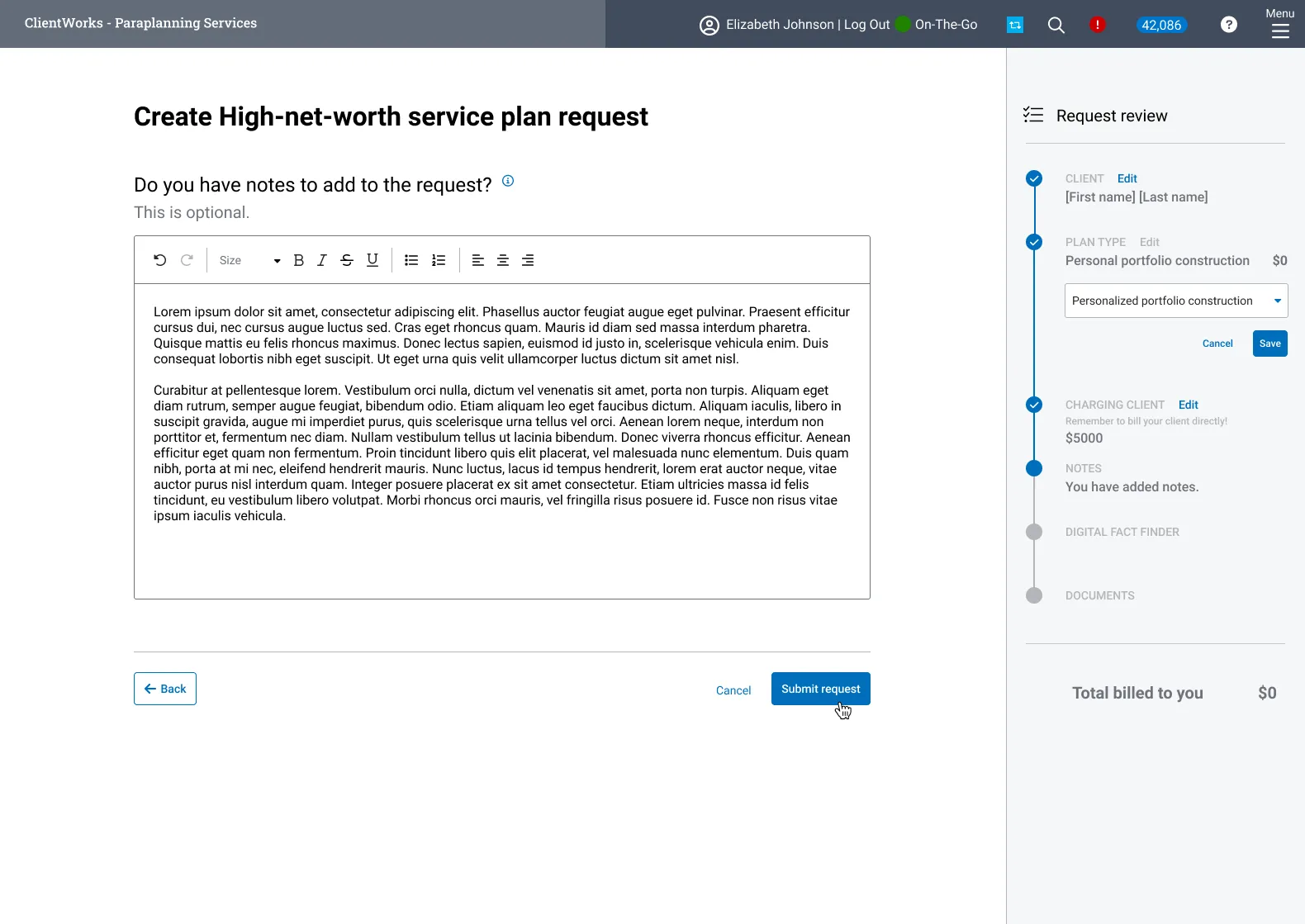 Plan-type selection step